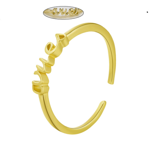 Constellation Letter Ring Adjustable Copper Jewelry European and American Style Personal Statement Ring Everyday Wear
