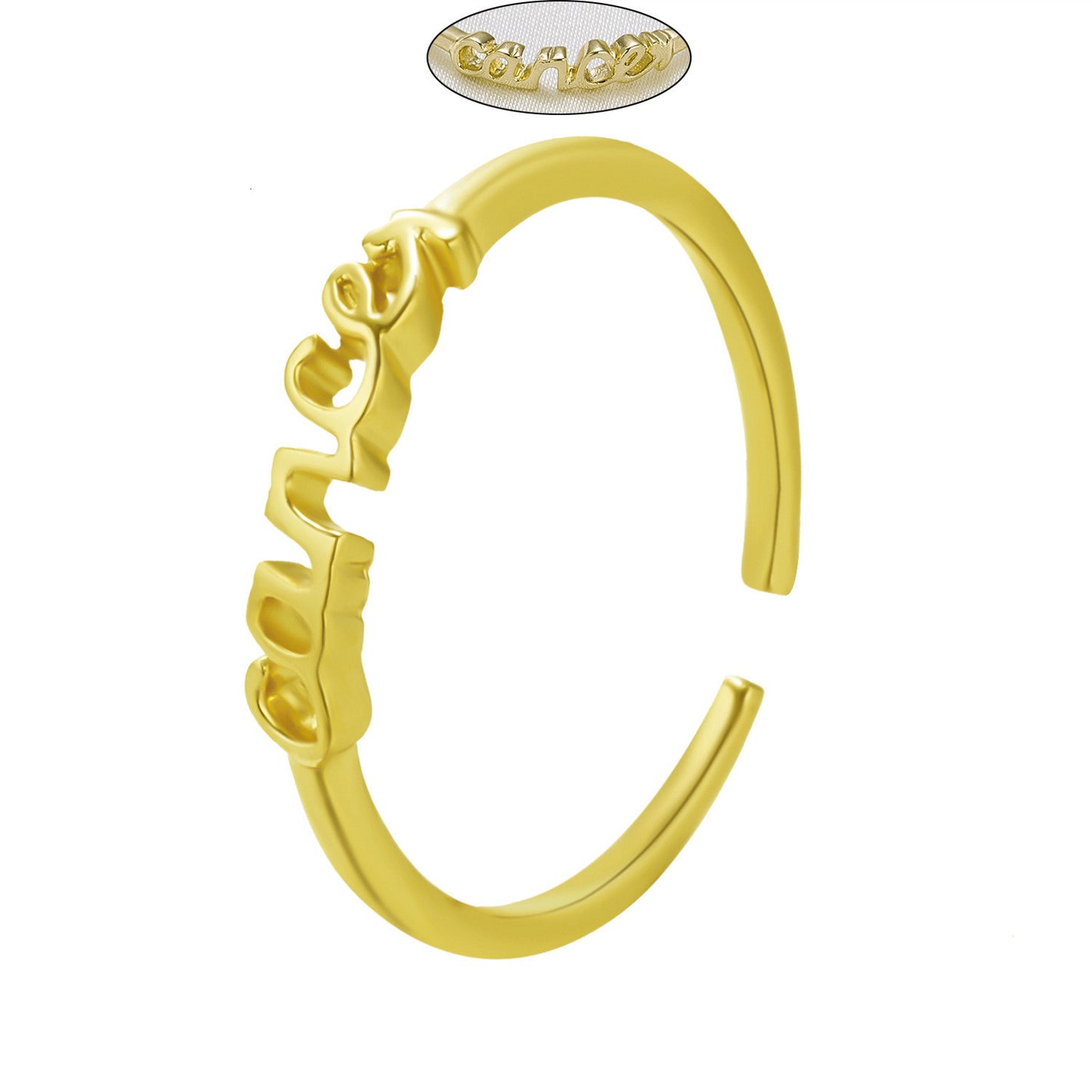 Constellation Letter Ring Adjustable Copper Jewelry European and American Style Personal Statement Ring Everyday Wear