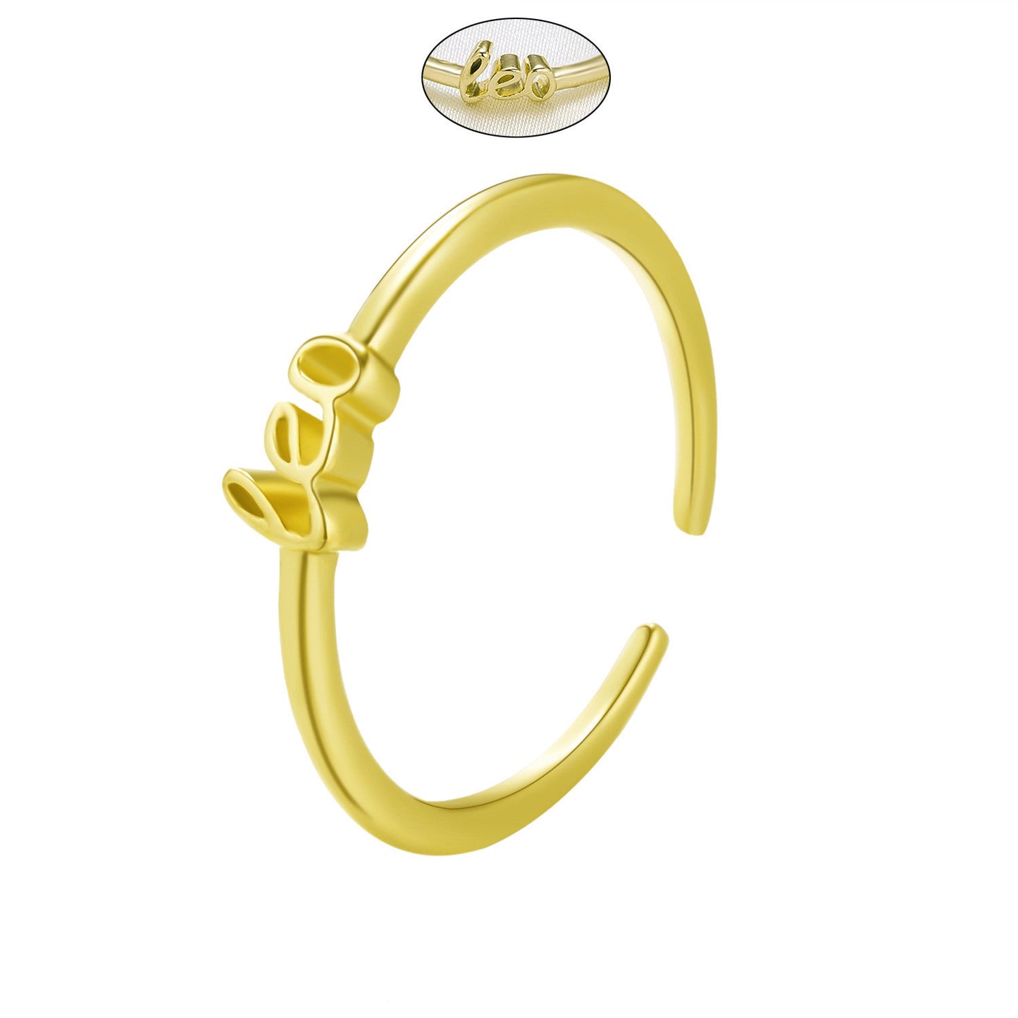 Constellation Letter Ring Adjustable Copper Jewelry European and American Style Personal Statement Ring Everyday Wear