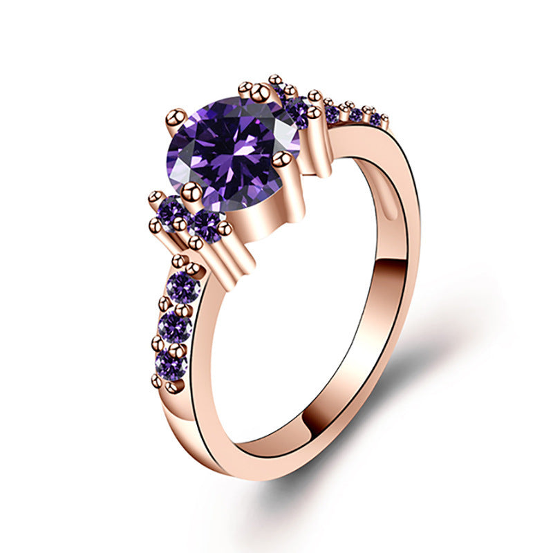 Geometric Gold Plated Brass Ring With Artificial Gemstones For Women Black Gold Jewelry Fashion Accessory Ring