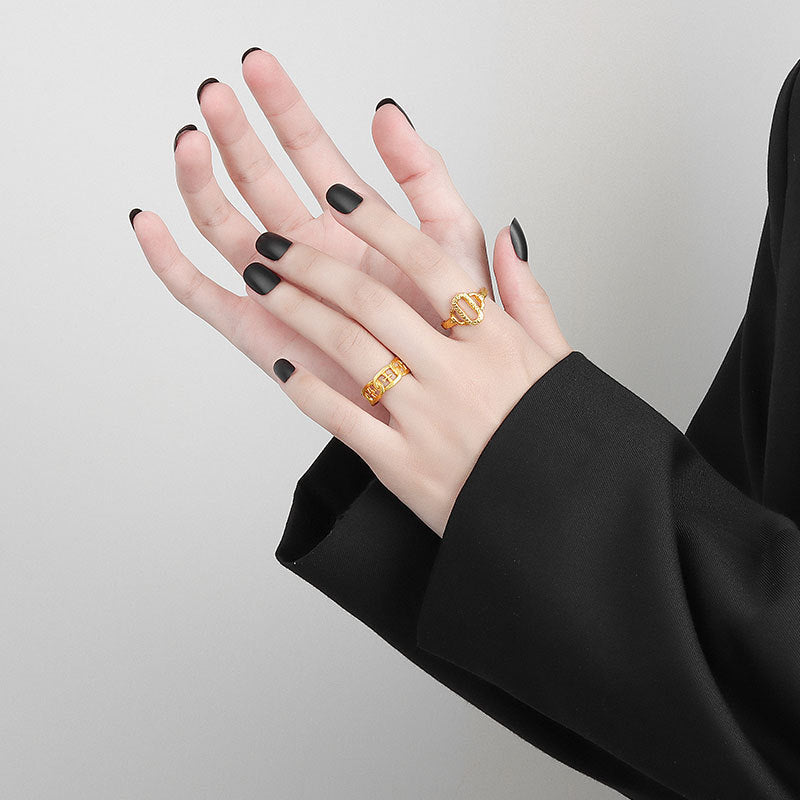 Adjustable Copper Cross Ring Womens Jewelry Platinum Gold Tone Fashion Ring With Open Front Design For Glamour