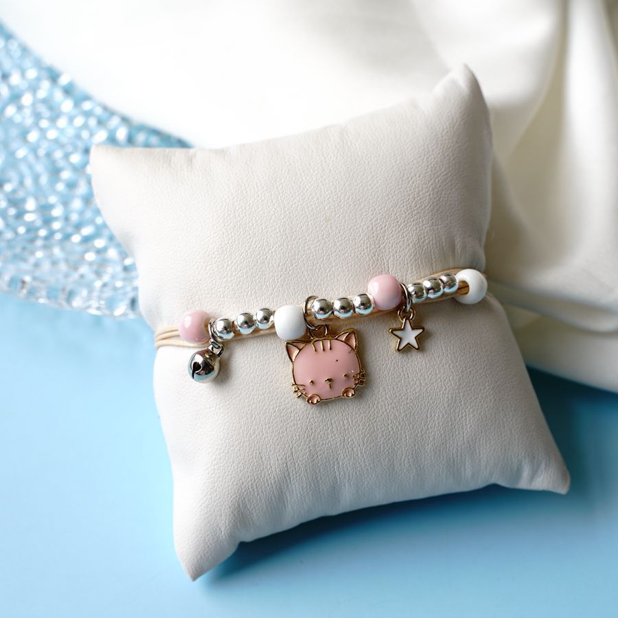 Ceramic Cartoon Bracelet Woven Alloy Jewelry Simple Beads Bracelet With Deer Rabbit Cat And Design Accessories