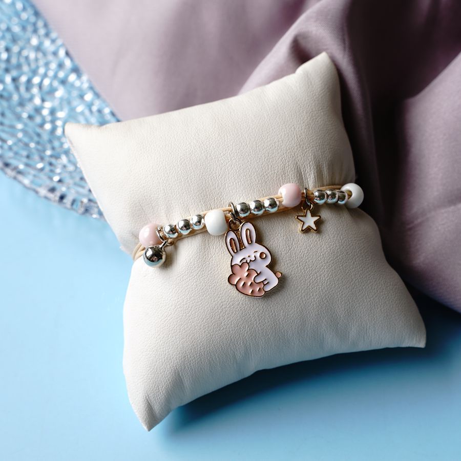 Ceramic Cartoon Bracelet Woven Alloy Jewelry Simple Beads Bracelet With Deer Rabbit Cat And Design Accessories