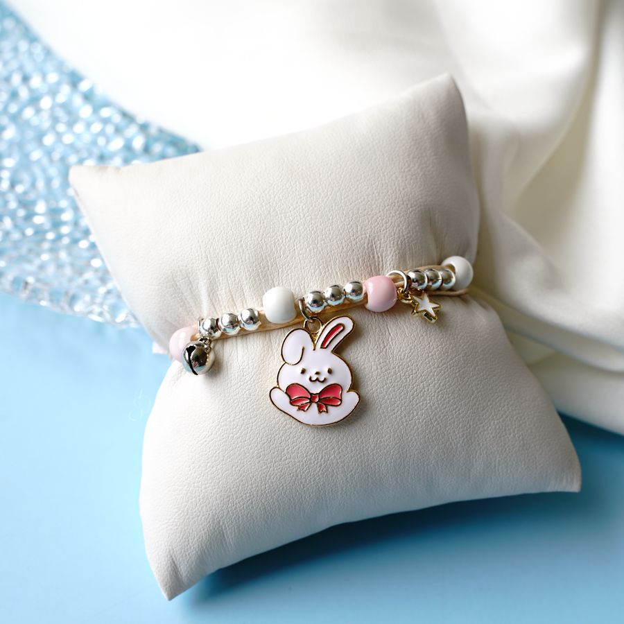 Ceramic Cartoon Bracelet Woven Alloy Jewelry Simple Beads Bracelet With Deer Rabbit Cat And Design Accessories