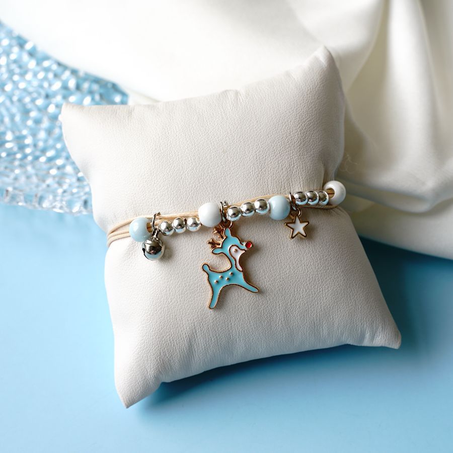 Ceramic Cartoon Bracelet Woven Alloy Jewelry Simple Beads Bracelet With Deer Rabbit Cat And Design Accessories