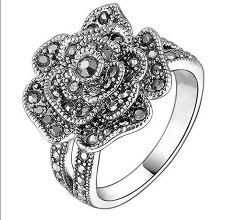 Womens Rose Ring Metal Electroplated Vintage Flower Ring For Festivals Gift Jewelry Bulk Wholesale Everyday Gift