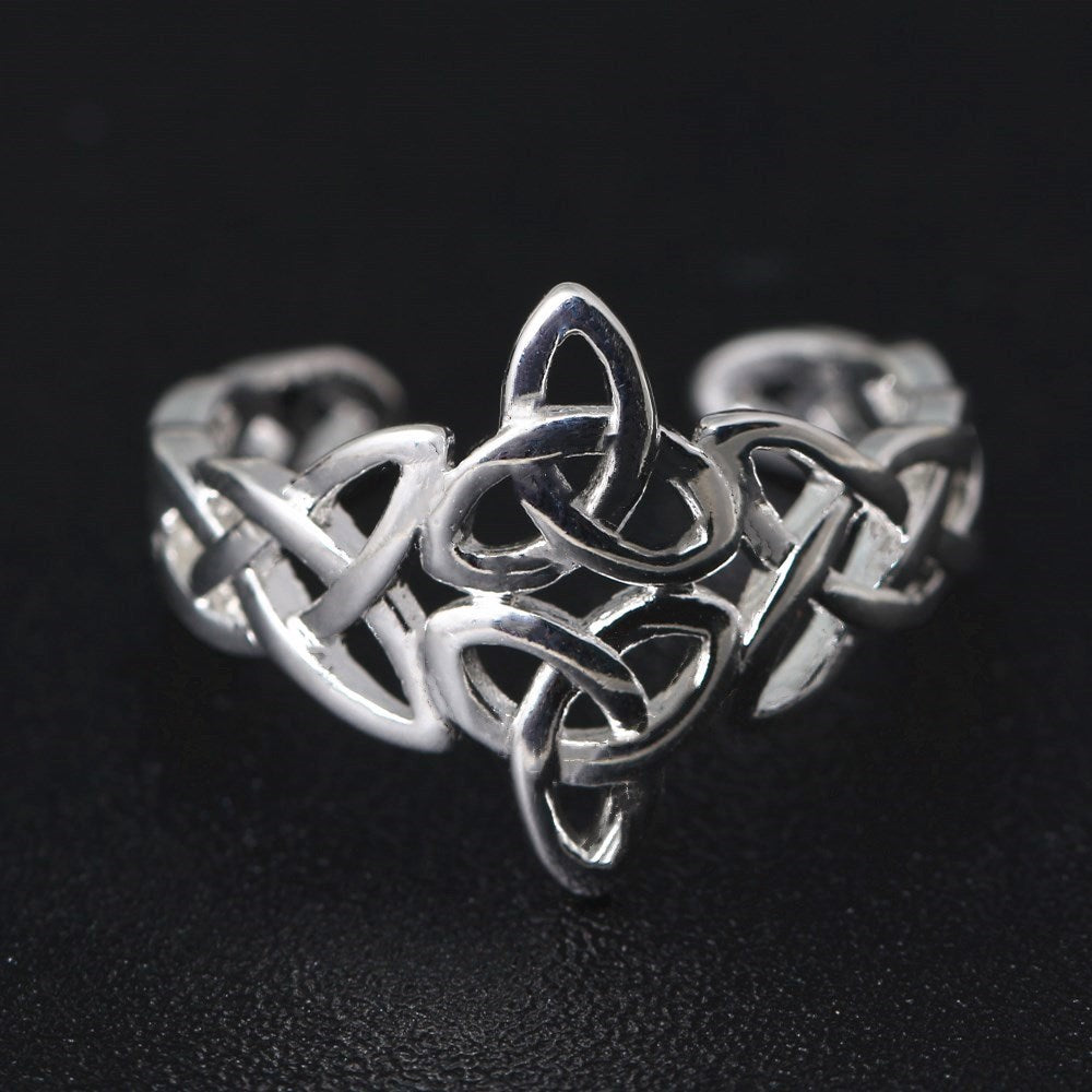 Adjustable Opening Ring Hollow Design 925 White Copper European American Jewelry Elegant Everyday Accessory For Women