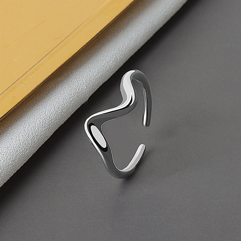 Geometric Copper Ring Electroplated Letter Ring Korean Fashion Simple Ring For Women And Girls Trendy Gift Idea