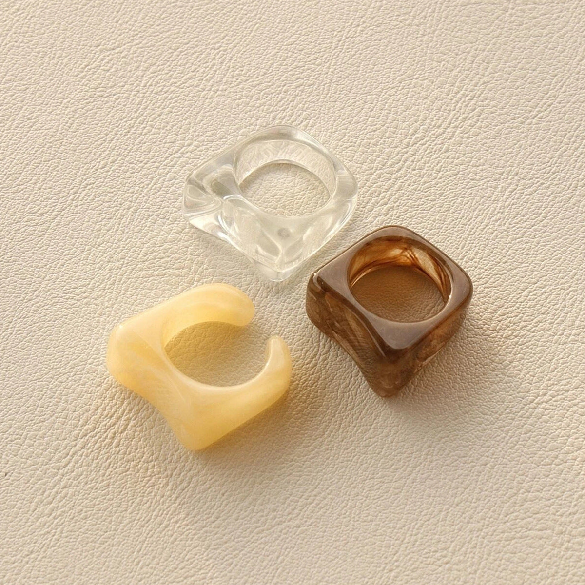 Womens Vintage Resin Ring Geometric Pattern Jewelry Individually Packed Ring Holiday Gift Ring Fashion Ring Statement