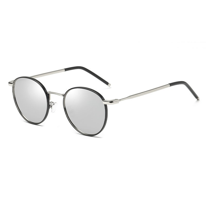 Womens Round Sunglasses Metal Frame Polarized UV400 Lens