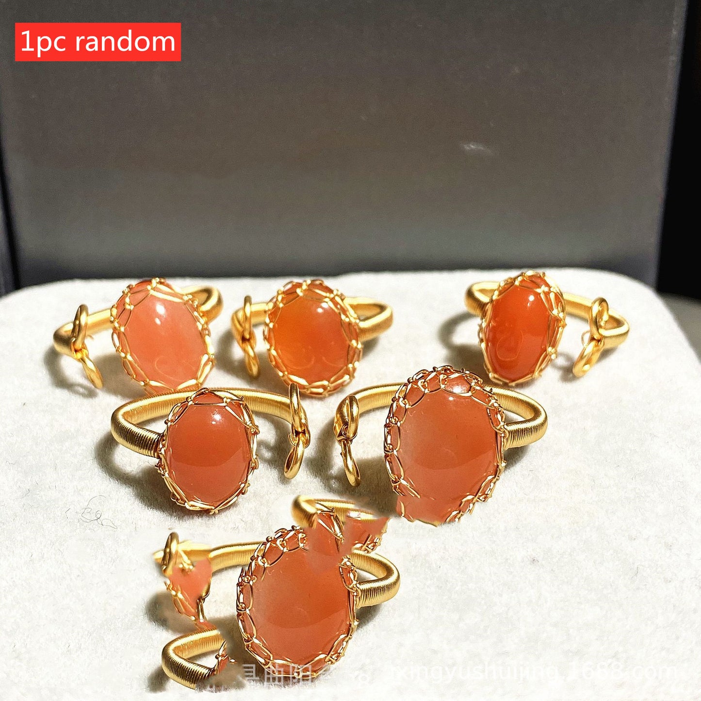 14k Gold Plated Aquamarine Pearl Strawberry Crystal Ring Heart Moon Design Elegant Jewelry Handmade With Care