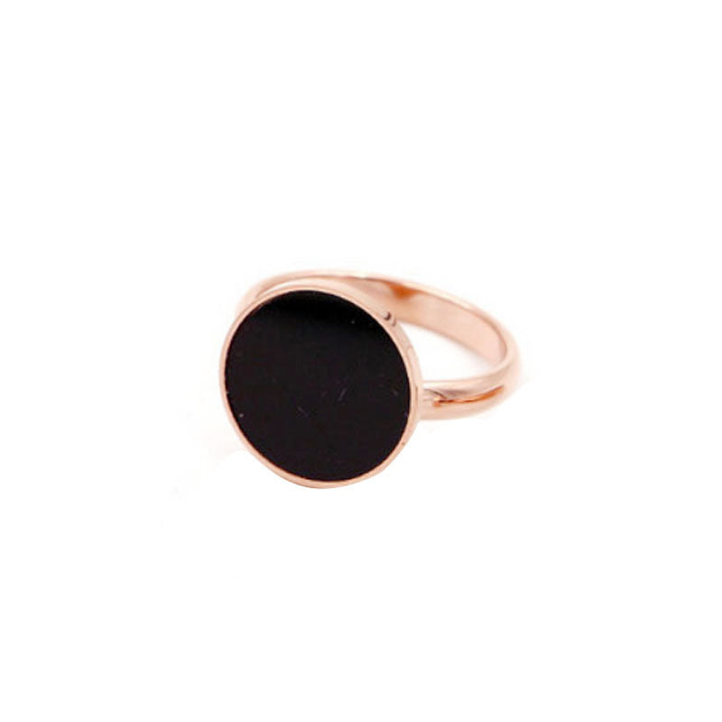 Rose Gold Titanium Steel Ring Geometric Design Jewelry