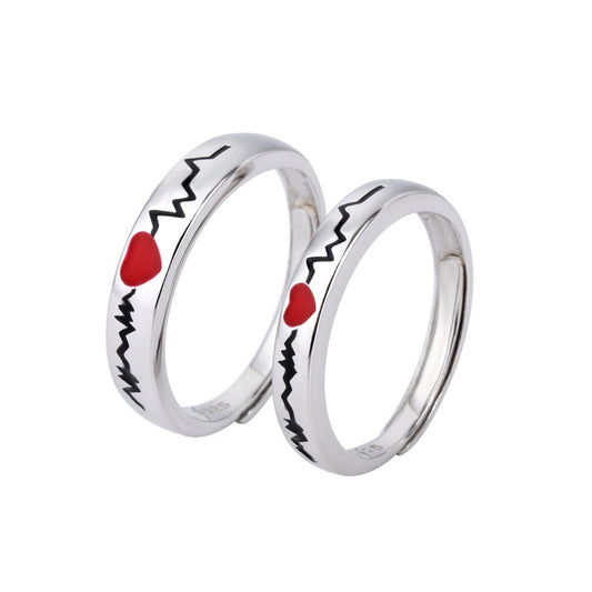 Adjustable Couple Rings Silver Matching Rings For Him And Her Simple Fashion Jewelry High Quality Design Pairs