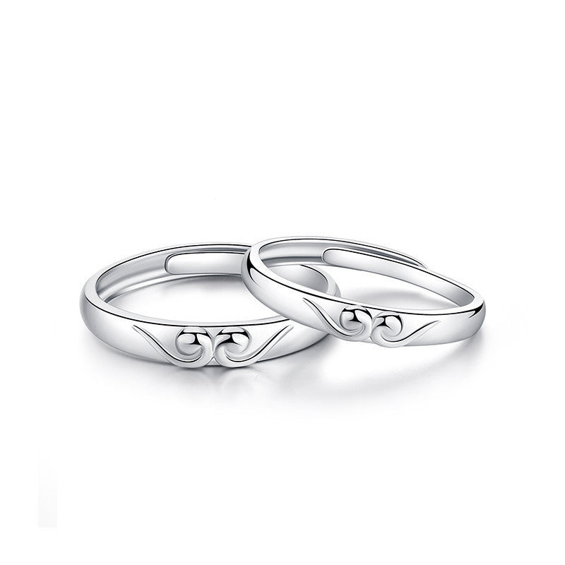 Couple Rings Silver Tightening Ring Fashion Monkey King Ring Westward Journey Ring Valentines Day Gift for Him and Her