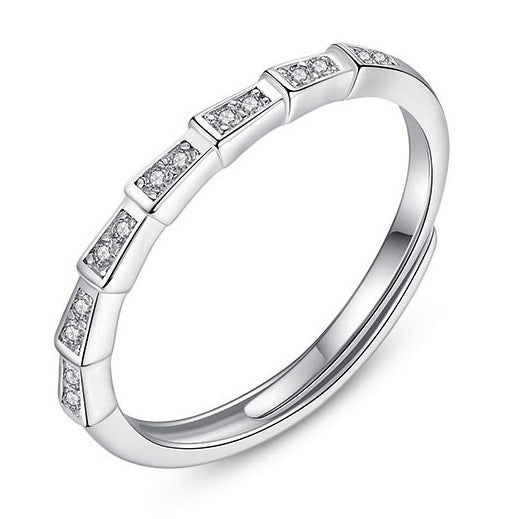 Silver Couple Ring With Simple Geometric Design Unisex Jewelry Gift Souvenir For Women And Men Great Gift Idea