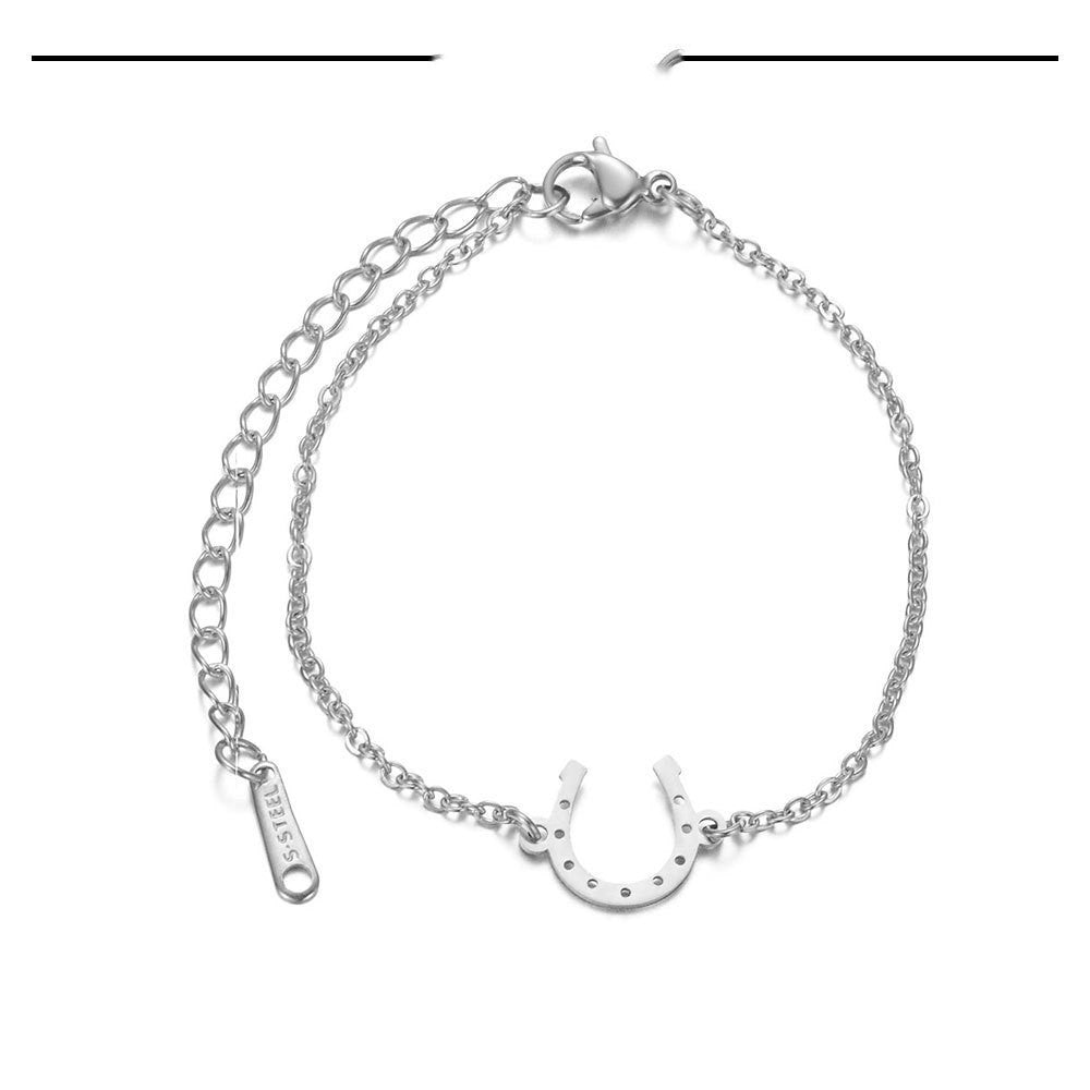 Womens Titanium Horseshoe Bracelet Polished Geometric Design Fashion Jewelry Bracelet Individually Packed Gift