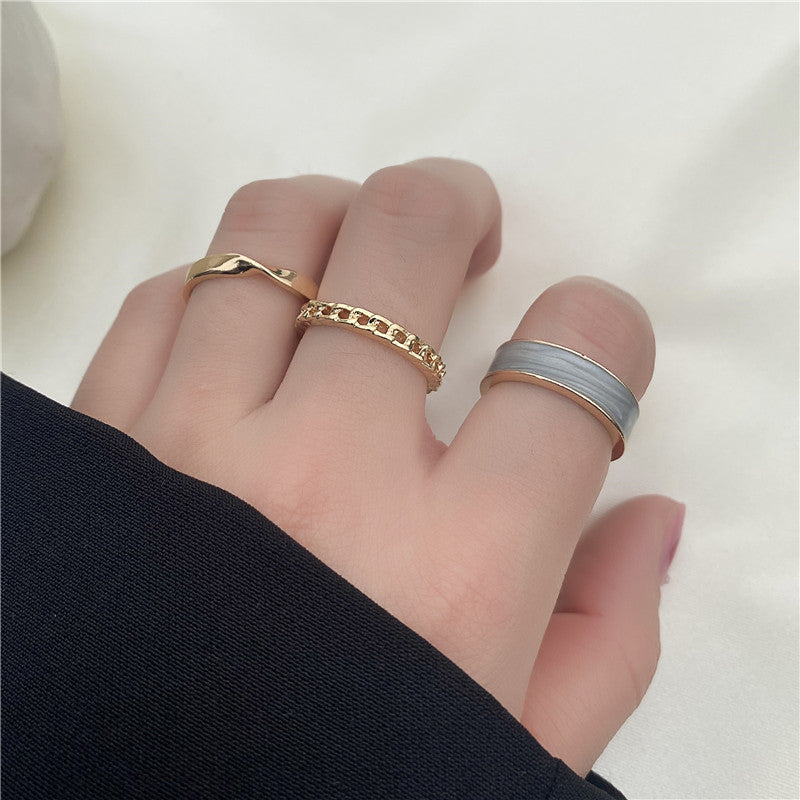 Geometric Electroplated Rings Set Of 3 Drip Rings Individually Packed Perfect For Gift Giving Employee Benefits