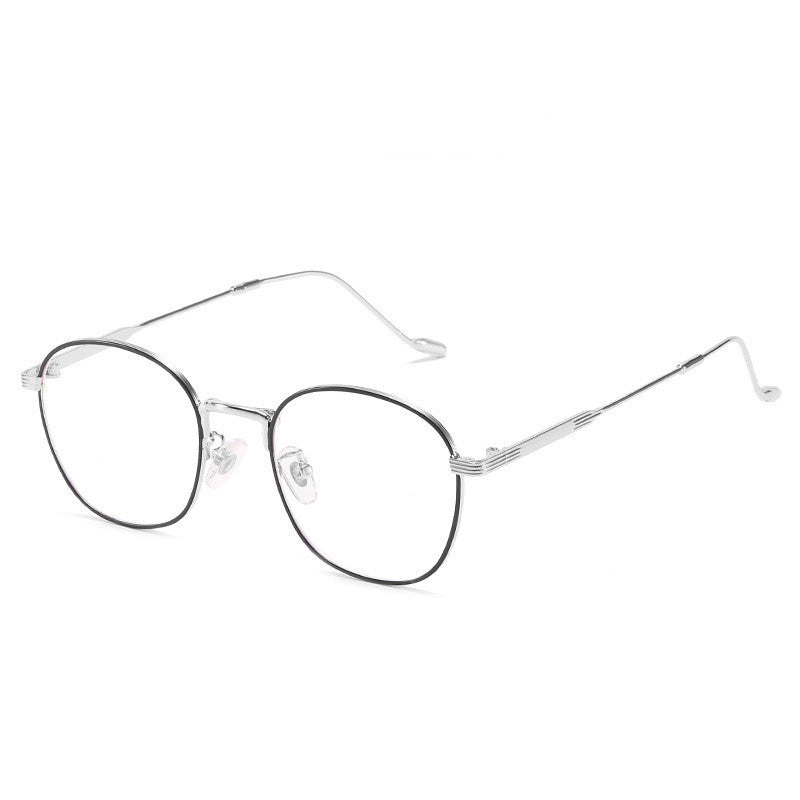 Unisex Anti Blue Light Glasses Metal Frame Retro Computer Eyewear Classic Eyeglasses For Women Men Frame Black