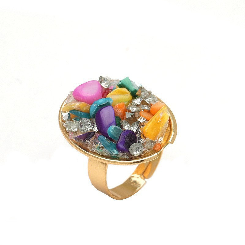 Womens Geometric Ring With Ornamental Stone Accent Crystal