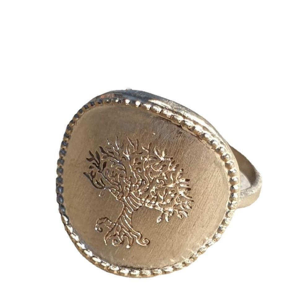 Tree Of Life Ring Gold Plated Alloy Metal European Style Festival Gift Individually Packed Customizable Ring Ring