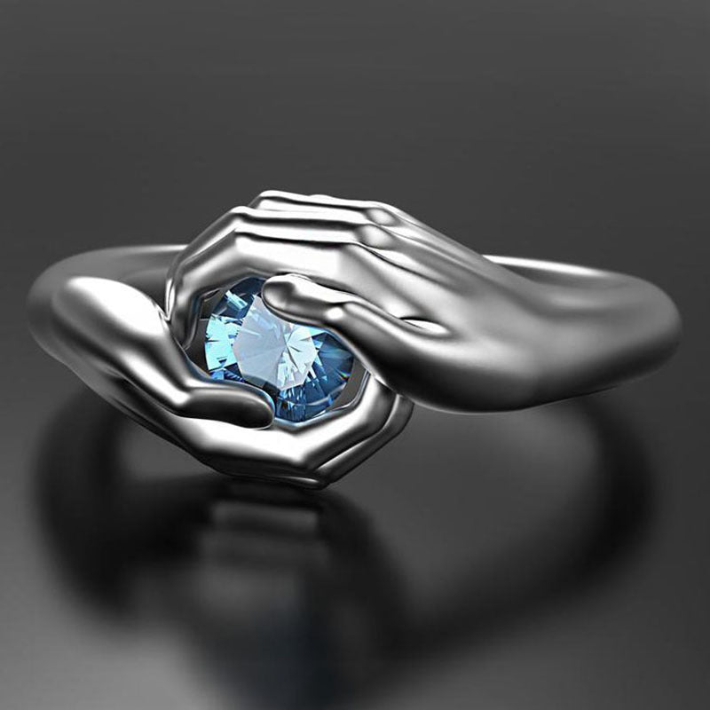 Unisex Silver Ring With Blue Crystal Zircon For Engagements Weddings Or Everyday Wear Elegant Jewelry Gemstone