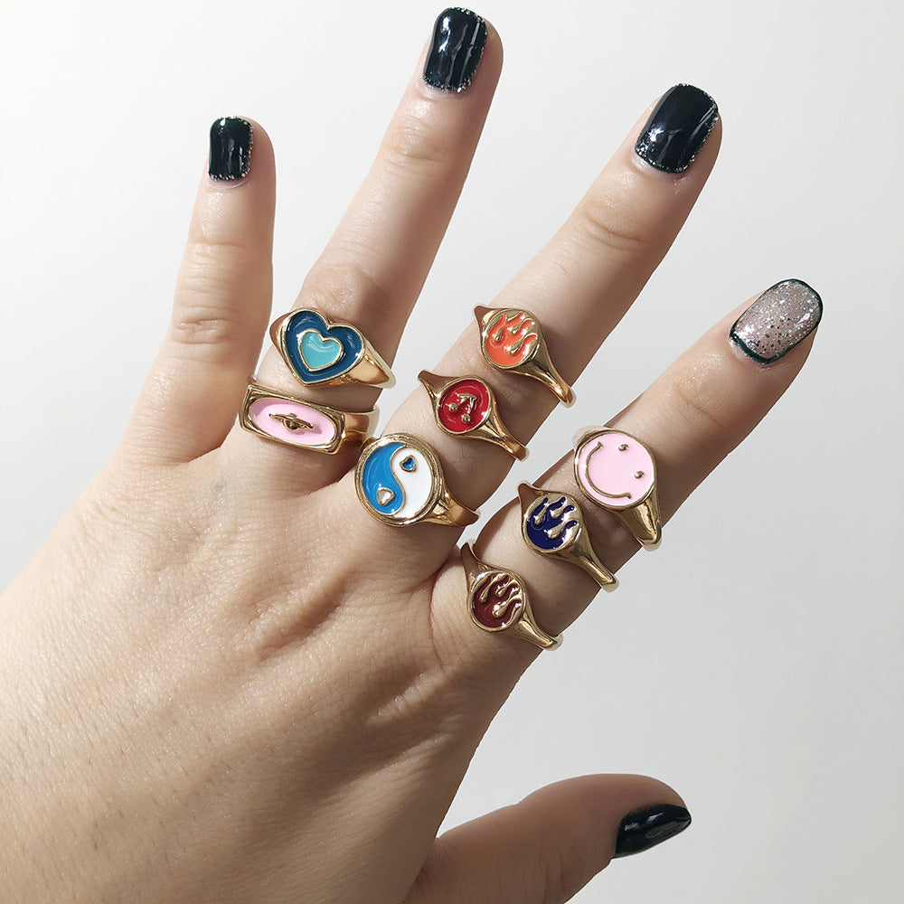 Personalized Satellite Drip Ring Engraved Gift For Lovers