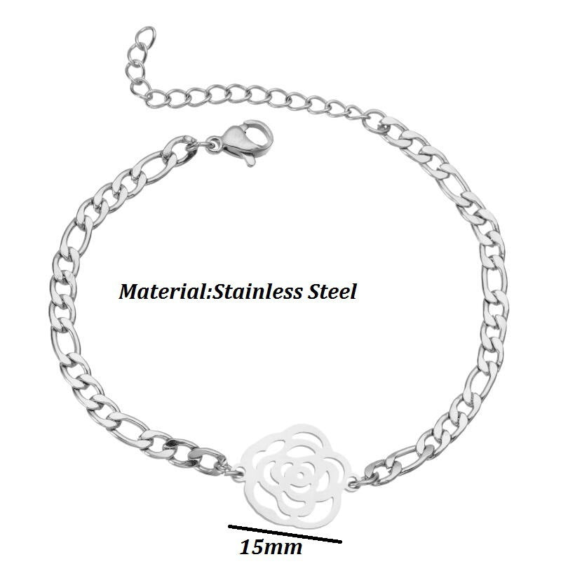 Womens Stainless Steel Skull Bracelet Electroplated European Design Fashion Wristband Jewelry Durable Everyday