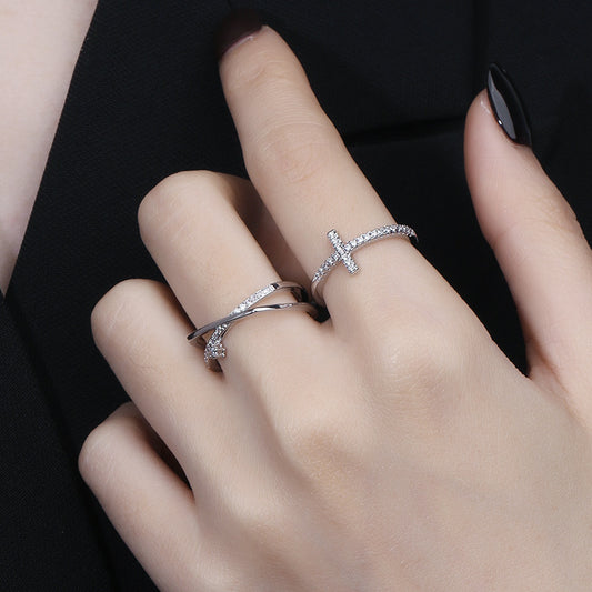 Copper Cross Ring Electroplated Fashion Jewelry Trendy Index Finger Ring For Women And Girls Not Inlaid Cross