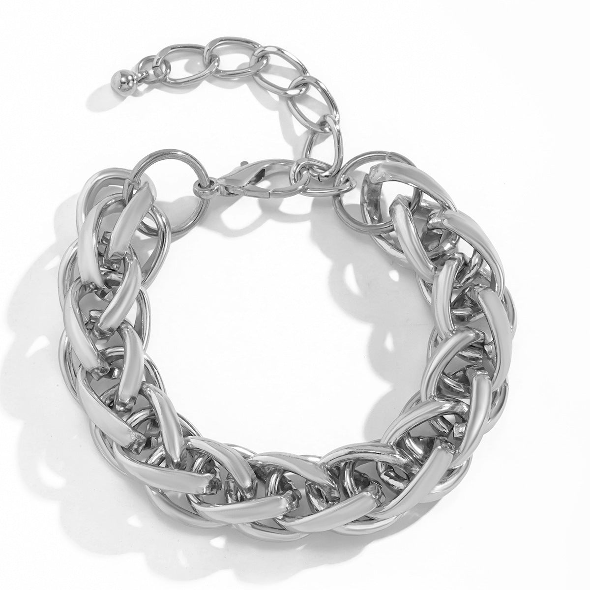 Womens Woven Twist Chain Necklace And Bracelet Set Geometric Design Double Weave Jewelry Elegant Everyday Chic