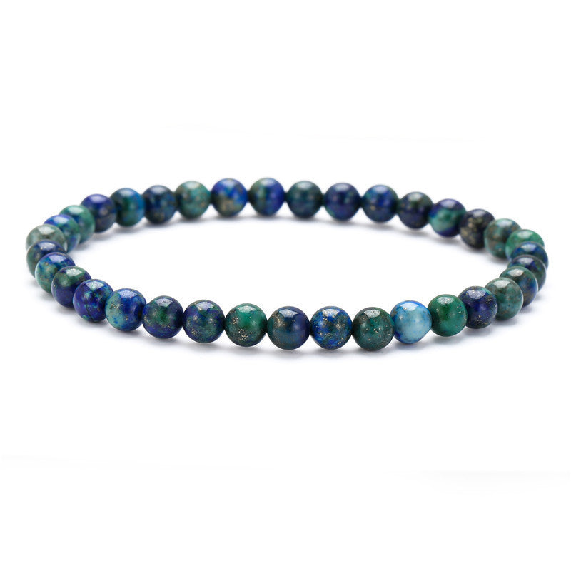 Unisex White Crystal Geometric Volcanic Stone Bracelet