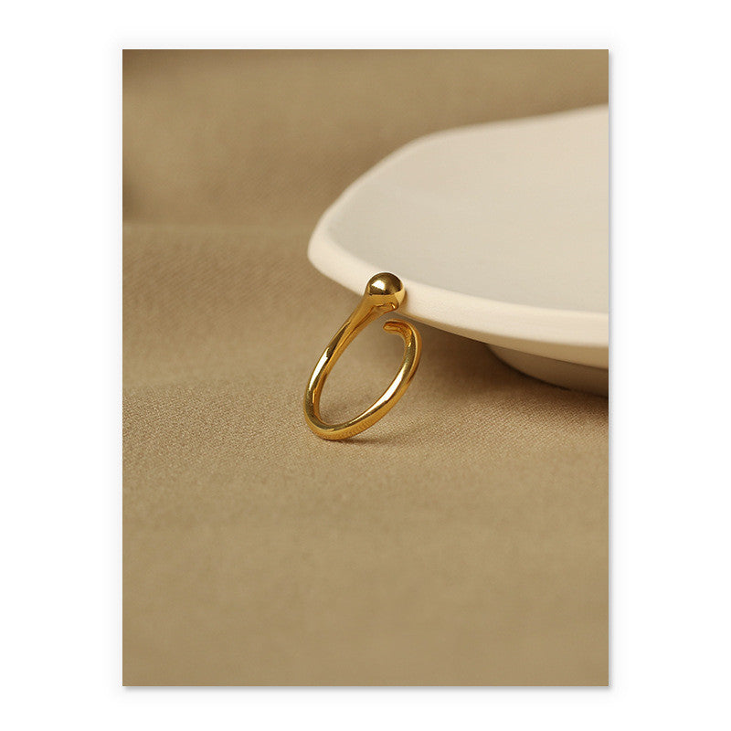 Brass Geometric Ball Ring Adjustable Opening Finger Band for Festivals and Gifts Unique Design Fashion Jewelry Statement Ring