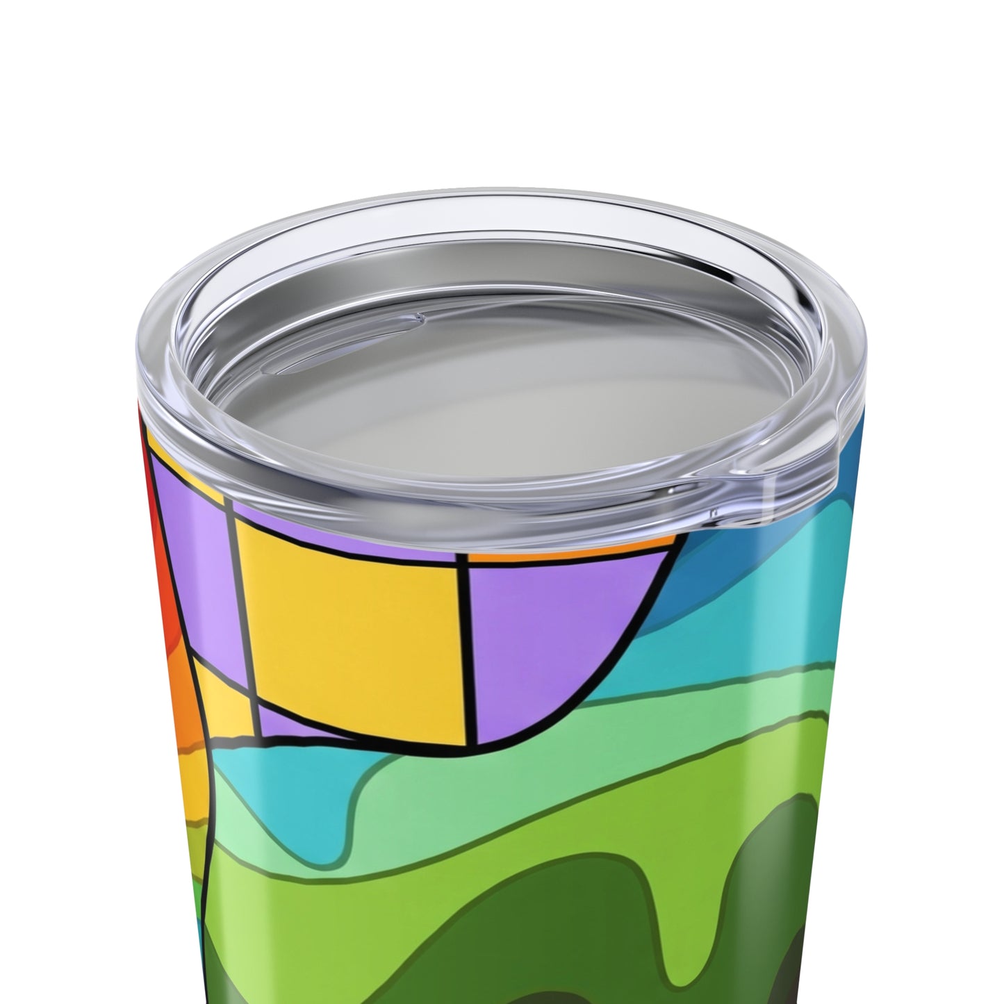 20 Ounce Stainless Steel Tumbler With Double Wall Insulation Spill Resistant And Printed Design For Travel On The