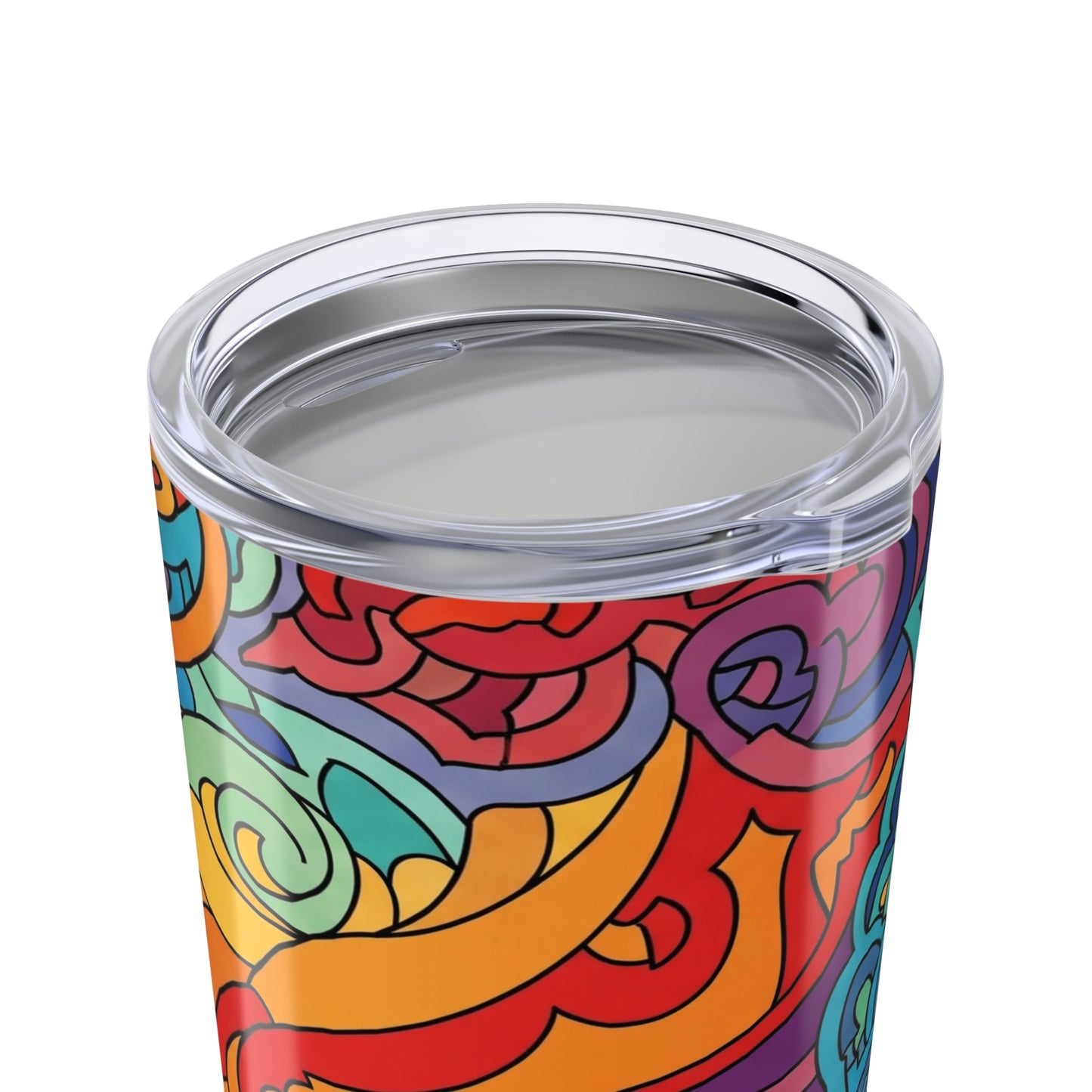 20oz Stainless Steel Tumbler With Printed Design Double Wall Vacuum Insulation Spill Resistant Hot Cold Drinks
