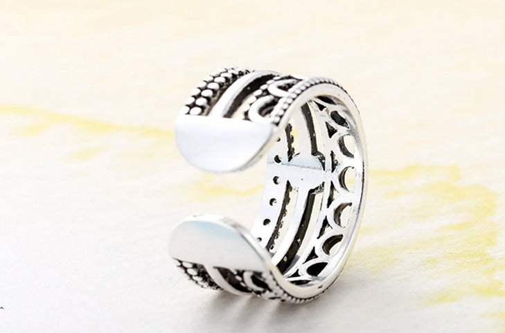 Copper Adjustable Open Ring For Women Retro Fashion Jewelry Anniversary Gift For Birthdays And Elegant Festivals