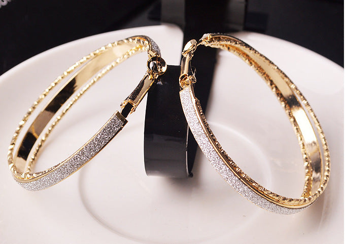 Frosted Alloy Drop Earrings Elegant Dangle Jewelry Gold