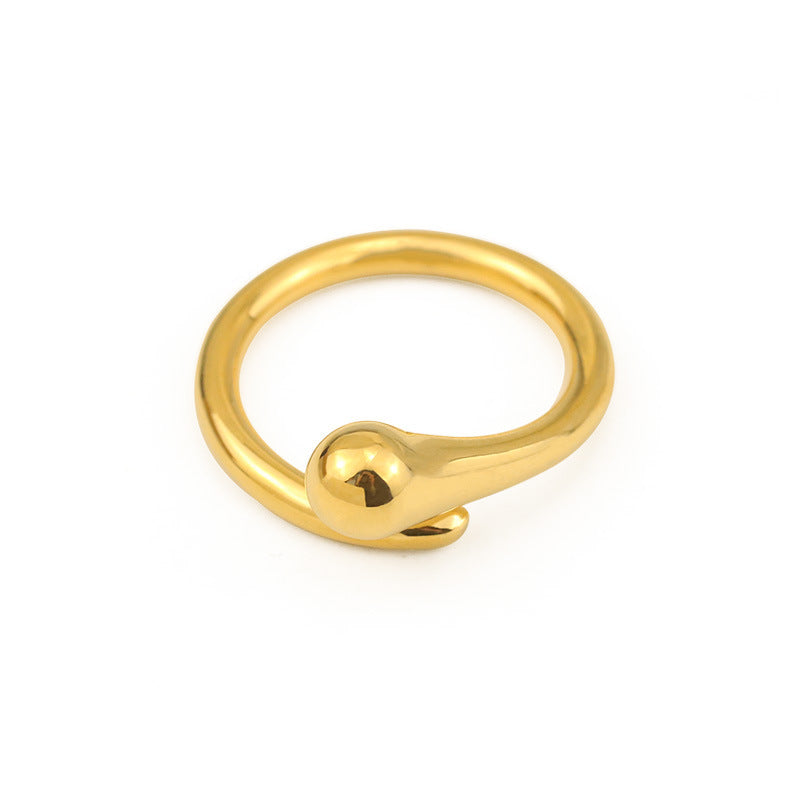Brass Geometric Ball Ring Adjustable Opening Finger Band for Festivals and Gifts Unique Design Fashion Jewelry Statement Ring