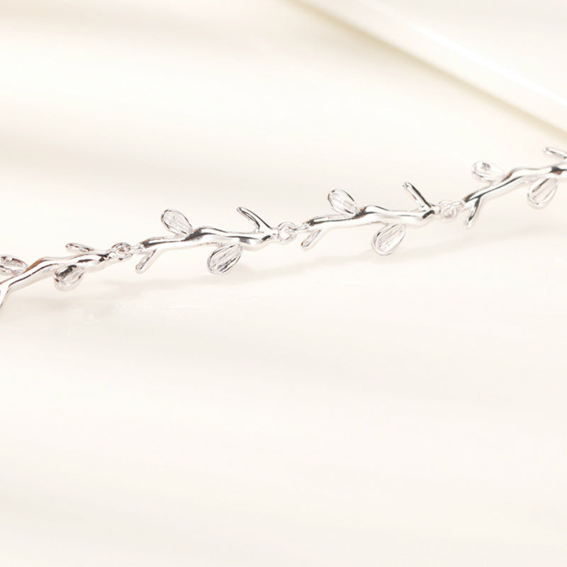 Copper Leaf Bracelet With Adjustable Chain Nature Inspired