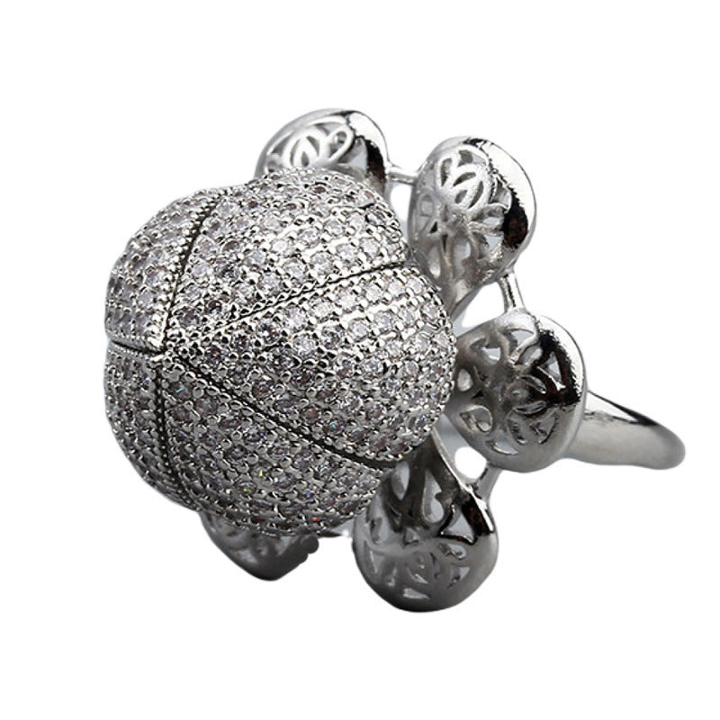 Womens Stainless Steel Rose Ring Adjustable Plant Design Wide Band For Parties Gift Anniversary Great Gift For All