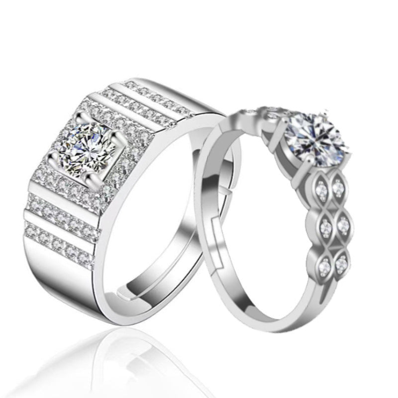 Copper Constellation Ring Diamond Design For Men And Women Korean Promise Loyalty Affection Double Row Gift Ready