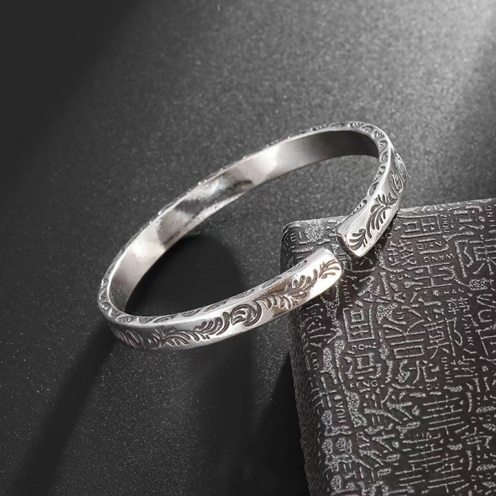 Engraved Vintage Ring Bracelet Elegant Alloy Jewelry Gift For Men Women Electroplated Accessory Timeless Gift Idea