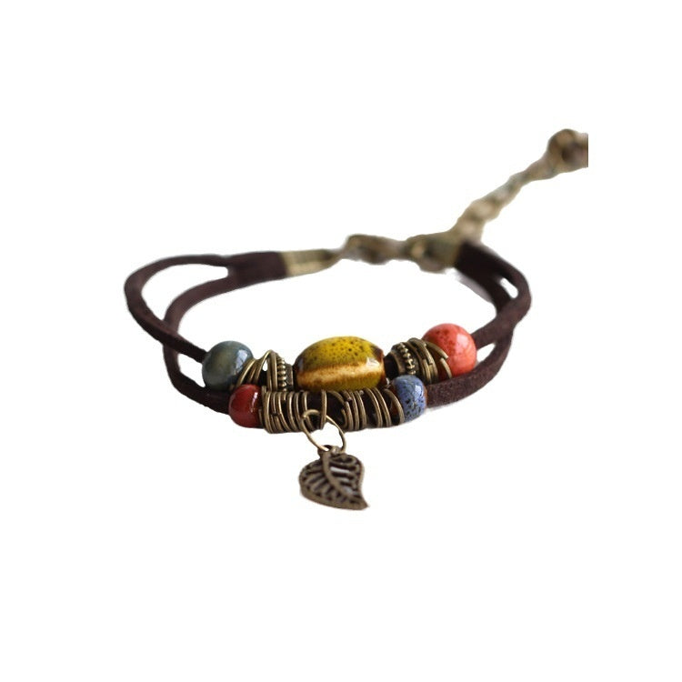 Bohemian Ceramic Woven Beaded Bracelet Circular Design Adjustable Length for Women Boho Bracelet Accessory Today