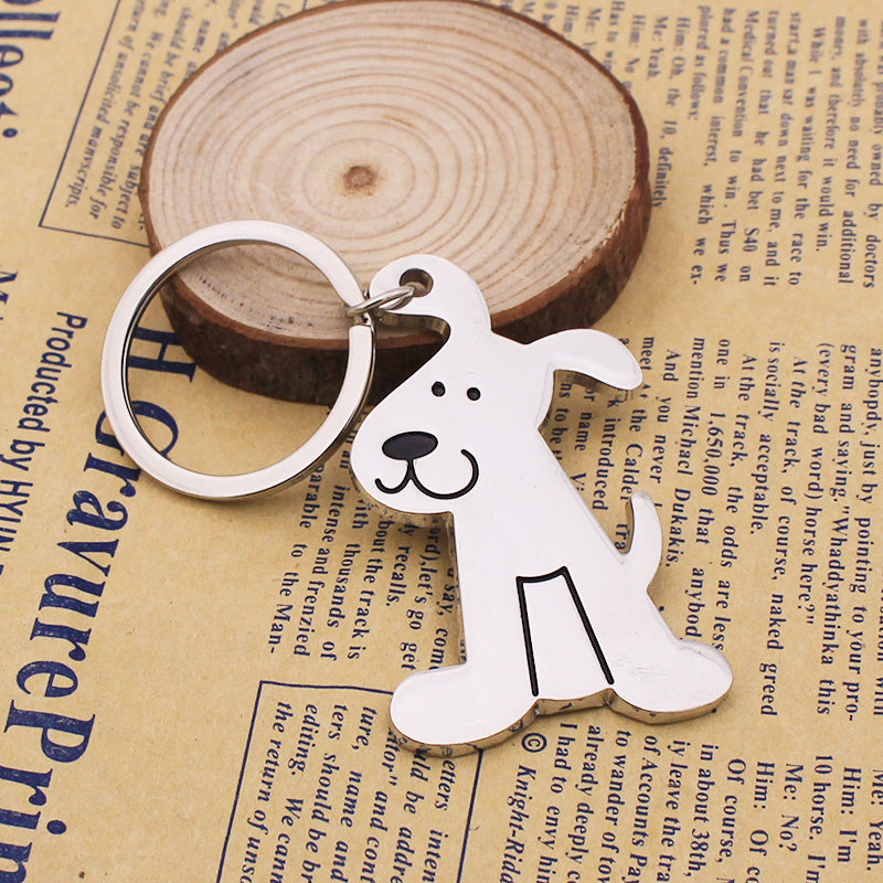 Dog Keychain For Pet Lovers Smooth Zinc Alloy Key Ring Creative Design Gift Dog Owners Creative Classification