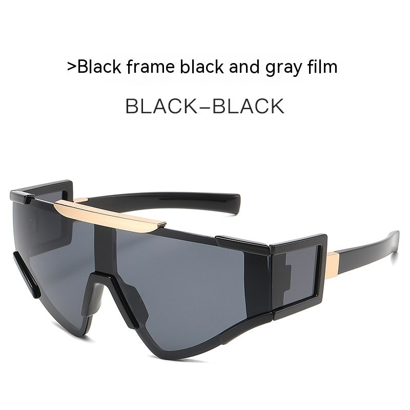 Mens Cycling Sunglasses Outdoor Sports Full Frame UV Protection Special Shaped Mirror Glasses PC Frame Comfort
