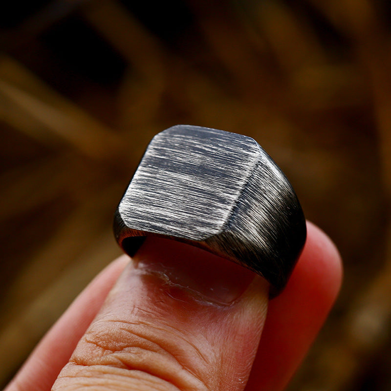 Brushed Stainless Steel Ring For Unisex Everyday Wear