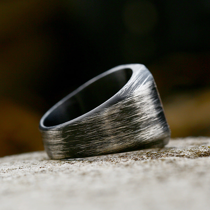 Brushed Stainless Steel Ring For Unisex Everyday Wear