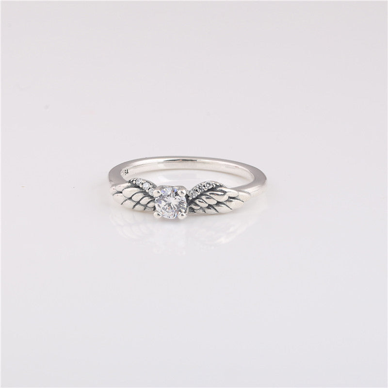 Womens Angel Wings Ring Electroplated High Quality Elegant Finger Jewelry Gift For Her Durable Fashion Accessory