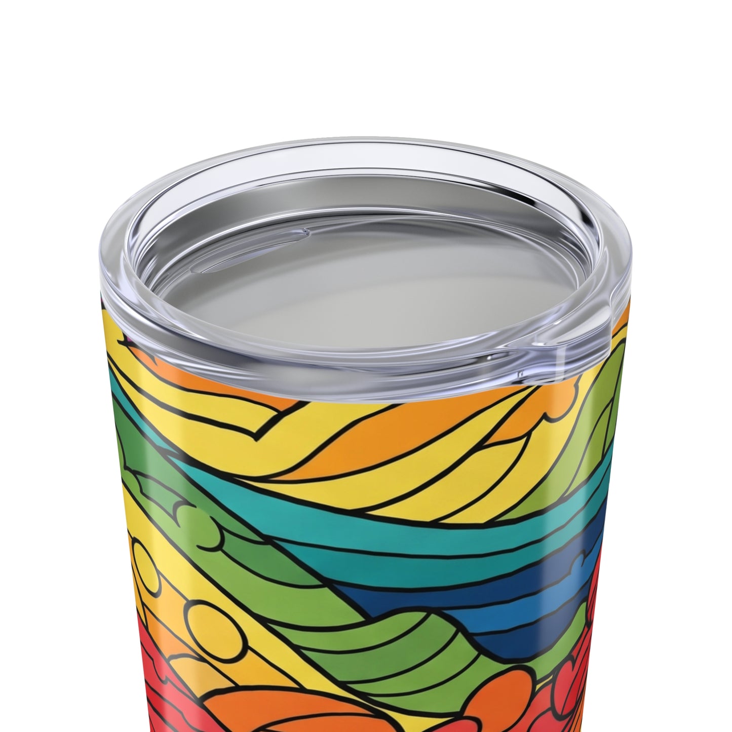 20 Oz Stainless Steel Tumbler Double Wall Vacuum Insulation Spill Resistant Printed Design For Hot And Cold Drinks