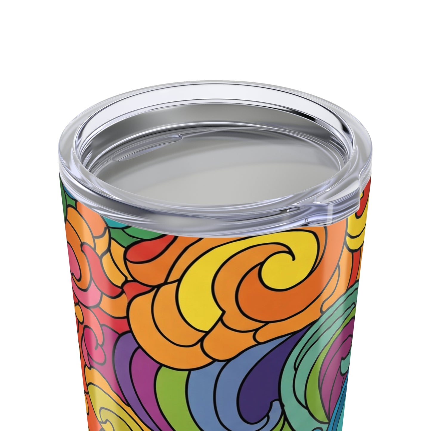 20 Ounce Stainless Steel Tumbler With Vibrant Printed Design Double Wall Vacuum Insulation Spill Resistant Hot And