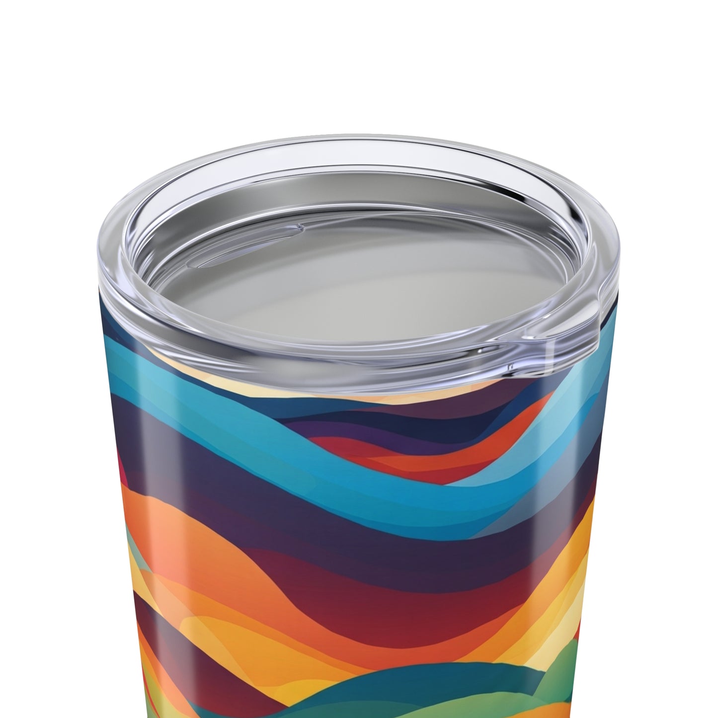 Twenty Ounce Stainless Steel Tumbler With Printed Artwork Double Wall Vacuum Insulated Spill Resistant Thermal Cup