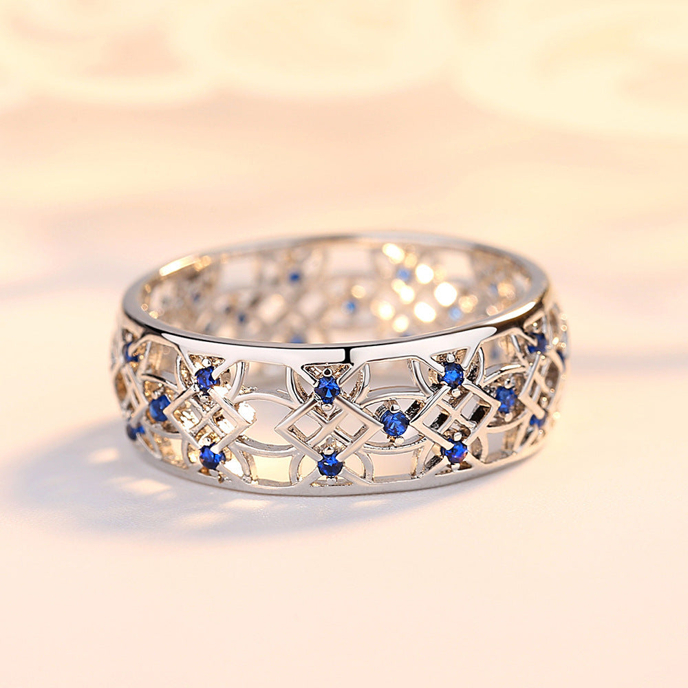 Womens Zircon Flower Ring Gold Plated Copper Jewelry For Anniversary Party Gift Elegant Sparkle Perfect Gift Today